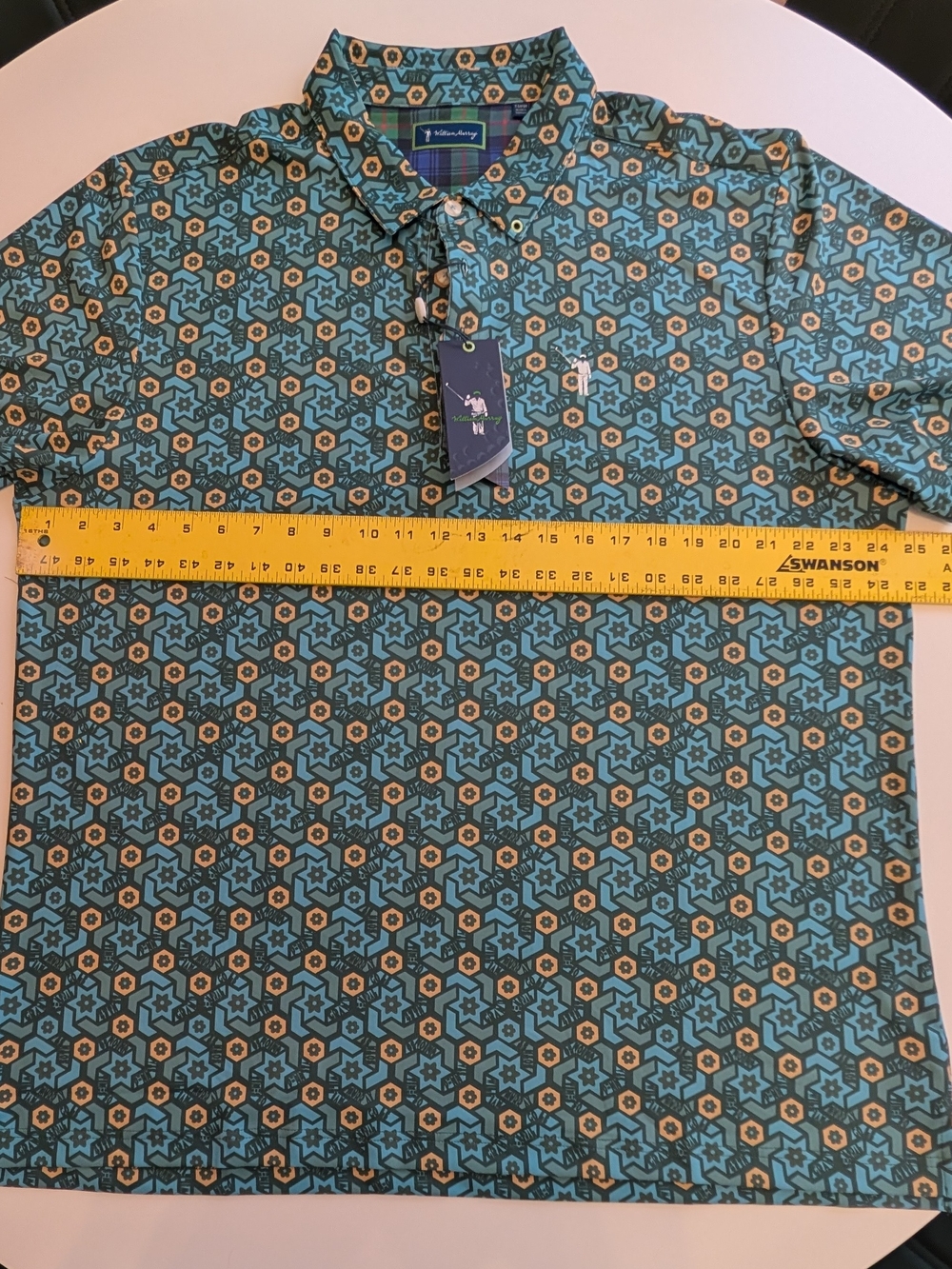 New With Tags - William Murray Short-Sleeve Geo Print Golf Shirt